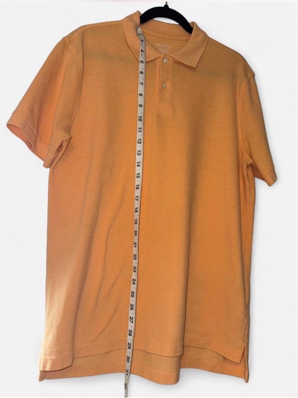 Merona Men's Peach-Orange Polo Shirt - Picture 4 of 6